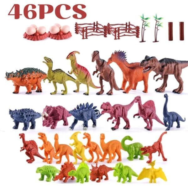 ของเล่นเด็กไดโนเสาร์ชุดใหญ่ 46 ชิ้น - Image 3