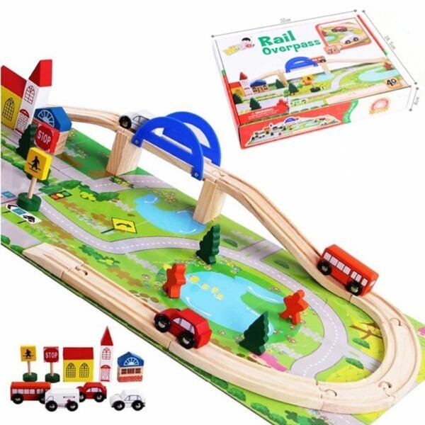 ชุดรถไฟรางไม้พร้อมของเล่น 40 ชิ้น - Image 4