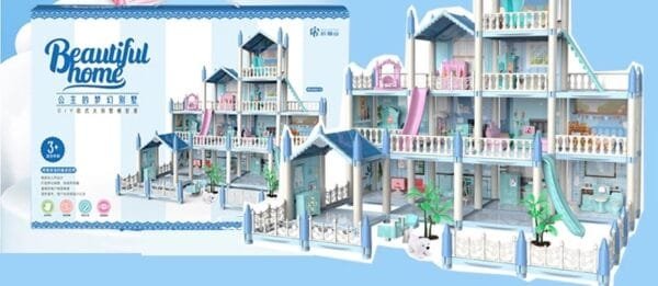 บ้านวิลล่าสีฟ้าขนาดใหญ่พร้อมตุ๊กตา - Image 4
