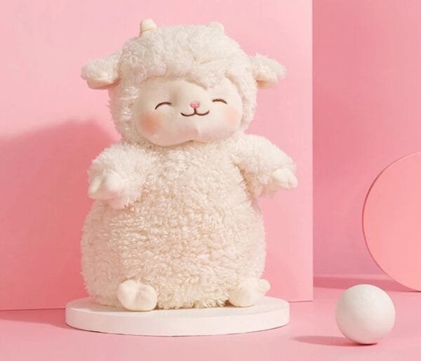 ตุ๊กตาน้องแกะสีขาวผ้านุ่มขนนิ่ม