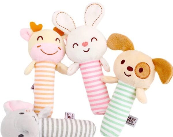 ตุ๊กตาเขย่ามือมีเสียงกรุ๊งกริ๊ง ชุดสัตว์ 4 ชิ้น - Image 4