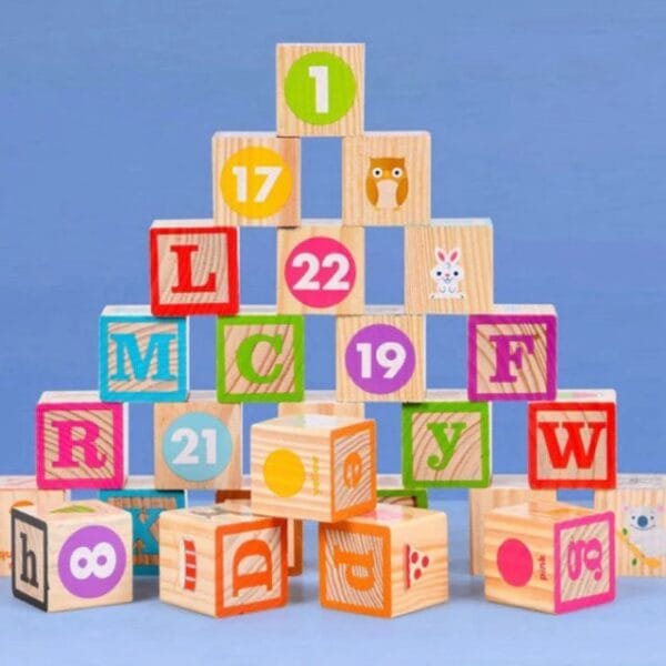 บล็อกไม้ลูกเต๋าเสริมพัฒนาการ 26 ชิ้น - Image 6